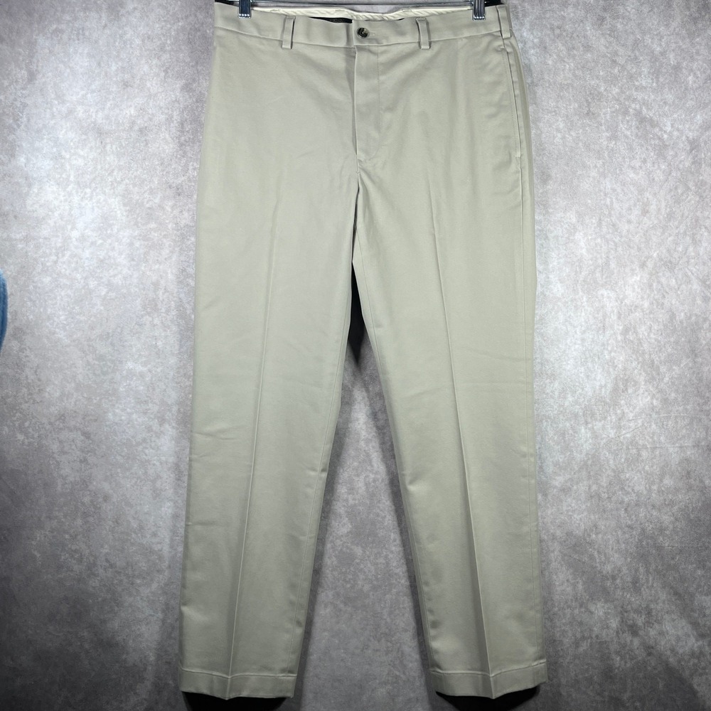 Brooks Brothers Advantage Chino Clark Pants Mens‎ 35X30 Tan Tapered Work Office
